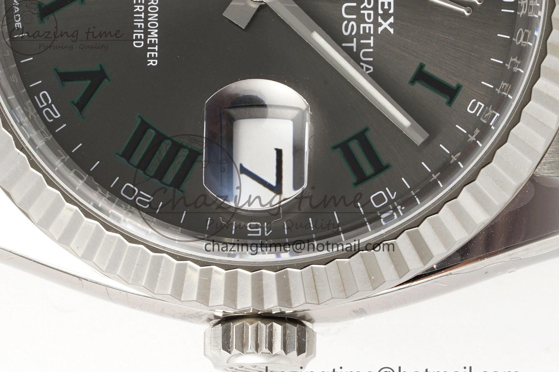 Bracelet Gray Edition 904L Green Roman Best Dial VR3235 Steel 126234 1:1 on DateJust Jubilee 36 Markers Clean 0506